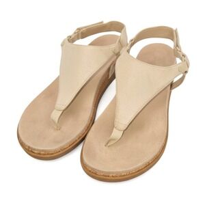 Vionic kirra toe post walking sandal in gold  suede Womens Size 9